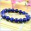 Natural Faceted Round Gemstones Grade A Lapis Lazuli Beads Stretch Elastic Bracelet