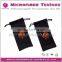 silk screen printing microfiber bags, black pouch