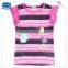 (K6216) 2-6Y nova kids wear babys girls tshirts guangzhou cheap wholesale apparel stripe toddler clothes tees for kids girls