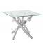 Round Glass dining set with 4 chairs kd