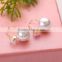 New Fashion Double Sided Ball Stud Earrings Zircon Pearl Earring