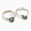 Best Friends !! Pink CZ 925 Sterling Silver Round Shape Toe Ring, Silver Jewelry India, Silver Jewelry Exporter