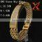 New Mens Two Line Big Franco Bracelet 14k Yellow Gold Stainless Steel CNC Zircon Stone Hip Hop Bracelet                        
                                                Quality Choice