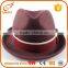 High quality mens dress felt top hats fancy wine men fedora hat with bow