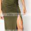 Ruched Side And Side Split latest long skirt design lady skirt