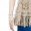 Girl`s hand crochet fur vest hand knitted rabbit fur vest KZ150019