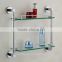 Bathroom brass Double glass shelf/ tempered glass shelf/ Glass shelf 1252