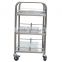 Cheap Easy Cleaning 2-tier Hospital Stainless Steel Trolley