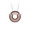 Rose Gold Plated 925K Sterling Silver Baguette Charm Pendant Necklace Baguette Necklace Designer Necklace Circle Necklace