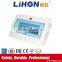 Safe metal din rail inside electrical waterproof distribution board with light