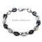 Yiwu Factory Stainless Steel Mens Jewelry Sets Two Tone Chain Necklace Black Vintage Bracelet