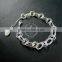 18cm silver plated brass faceted circle round oval link fashion DIY bracelet supplies 1900064