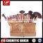 26pcs professional natural hair makeup brush set with golden cosmetic bag