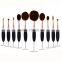 Original classical toothbrush cosmetic vegan 10pcs mermaid oval makeup brush set