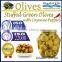 Stuffed Green Olives. Top Quality 100% Tunisian Olives. Stuffed Olives with Cayenne Peppers, Table Olives. 370 ml Glass Jar