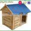 new finished wooden dog house with stand