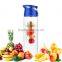 water bottle fruit infuser	FDA approved bpa free plastic Tritan fruit infuser bottle 26 oz