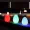 PE material rechargeable led used table light / high quality RGB full color changing egged shaped led table lamp