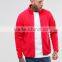 Custom Long Sleeve Funnel Neck Zip Placket Without Hood Red Men's 100% Polyester Casual Regular Fitted Sweatshirt