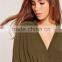 MGOO 2017 High Quality Green Olive Bodysuits Shirts Jersey 95% Cotton 5% Spandex Long Sleeves Fashion Shirts