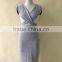 MGOO New Arrival Wholesale Stock Women Two Piece Set Dress Fashion Gray Bandage Dress Hot Club Women Dress Z521