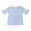 Boutique Child Lace Ruffle T-shirt Fall Little Girls Ruffle Clothes Baby Girl Seersucker Shirt