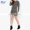 YIHAO FALL Fashion Ladies Western Dress Designs Floral Crochet Dress Long sleeve Bodycon Mini Dress