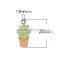 Zinc Based Alloy Charms Pot Plant Gold Plated Orange Enamel