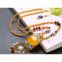 Neffly jewelry natural beeswax yellow chanterelles 4 mm with S925 silver necklace inlaid yellow chalcedony bluing accessories with blood amber beads, lapis lazuli, Nam Hung,