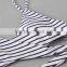 High Rise Stripe Thong Swimsuit Bandage Bikinis Foe Sexy Women