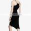 CHEFON Square neck sleeveless extreme cut ladies sexy dress patterns