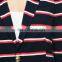 CHEFON Classic Stripes Blazer,curved Hem Contour Seams Back Vent Black Blazer