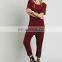CHEFON Ladies semi sheer slouchy short sleeve ribbed romper,marsala color romper oem,sexy jumpsuit