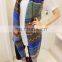 Blue Ttextured Geometric Ripple Gaze de Paris Simple Elegant Women Fashion Scarves
