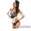 3pcs Gold French Maid Teddy Costume Naughty Womens Sexy Lingerie