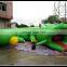 green pvc tarpaulin inflatable channel tunnel , inflatable crocodile channel