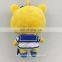 lovely face big eyes yellow navy uniform plush bear toy OEM custom