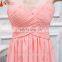 Blush Pink Bridesmaid Dress 2016 Chiffon A-line Maid of Honor Dresses Long