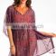 Purple Graphic Print Sarong Cover-Up