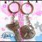 Fancy Cheap metal custom engraved keychain heart shape key chain