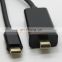 USB C to Mini DP Cable Type C to Mini DisplayPort Adapter Cable 6FT Support 4K resolution for Apple New Macbook Pro