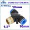 plastic connector 6mm 1/2 pneumatic compression fittings
