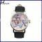 2016 New Retro World Map Printed PU Leather Band Alloy Case Analog Quartz Ladies Wrist Watch Black WP011