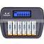 6 Slots K66 LCD Intelligent Rapid Cell Charger for 1.2V AA/AAA Ni-MH/Ni-CD Rechargeable Battery
