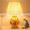 Chinese style flower and bird pattern ceramic table lamp hotel table lamp bedroom lamp
