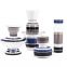 Nordic Simple Colorful Geometrical Blue Stripped Decorative Ceramic Vase Set for Tabletop Decoration