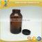 500ml amber glass pharmaceutical bottle with black plastic cap