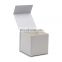 Custom white small cube shape magnetic tealight candle retail rigid gift box with ribbon