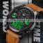 Skmei 1653 Digital Wristwatch 30m Water Resistant Leather Watches Men Analog Quartz Watches