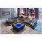 New arrival living room sofas super modern style living room furniture LED lamps top quality leather couch